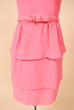 Load image into Gallery viewer, Vintage bubblegum pink mini dress by Ann Barry is shown in close up. 
