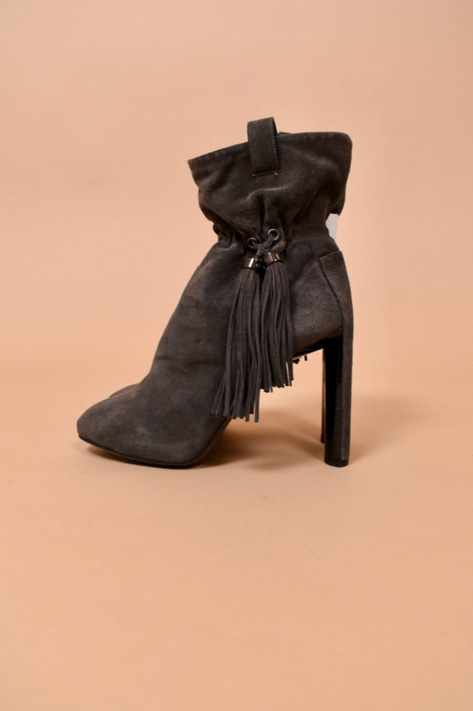 Grey Suede Secondhand High Heel Boots by Celine, 9.5