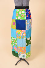 Load image into Gallery viewer, Aqua 60s Patchwork Wrap Skirt By Lord &amp; Taylor, S/M
