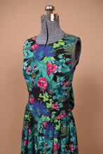 Load image into Gallery viewer, 80s Tropical Print Low Back Dress with Bow By All That Jazz, M

