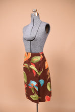 Load image into Gallery viewer, Brown Leaf Print Wrap Skirt By Reflexe de Mode, M
