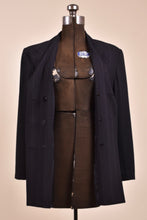 Load image into Gallery viewer, Black Pinstripe Designer Blazer By Charles Chang Lima, M/L
