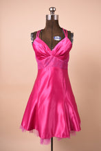 Load image into Gallery viewer, 2000s vintage prom dress is shown from the front. Dress is hot pink.
