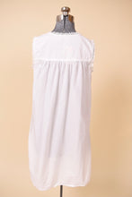 Load image into Gallery viewer, Vintage white cotton easy summer nightgown mini dress is shown from the back. 
