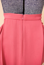 Load image into Gallery viewer, Vintage early 2000&#39;s pink rayon draped Miu Miu pencil skirt is shown in close up. 
