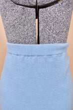 Load image into Gallery viewer, Vintage 70&#39;s baby blue sweater skirt is shown in close up. 
