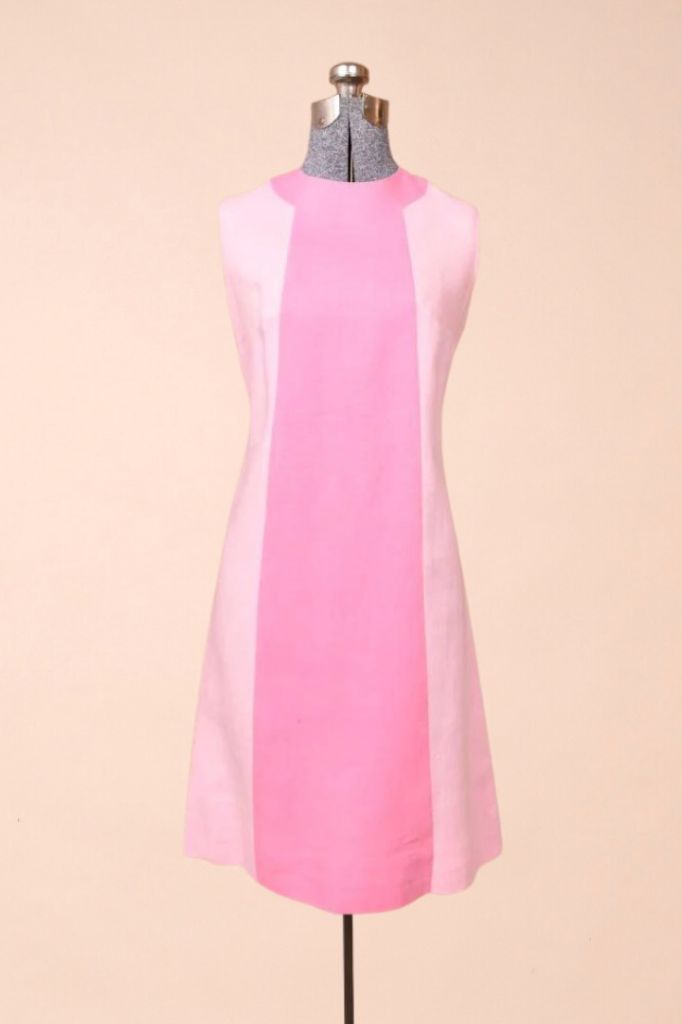 Pink Two Tone 60s Union Made Dress, M