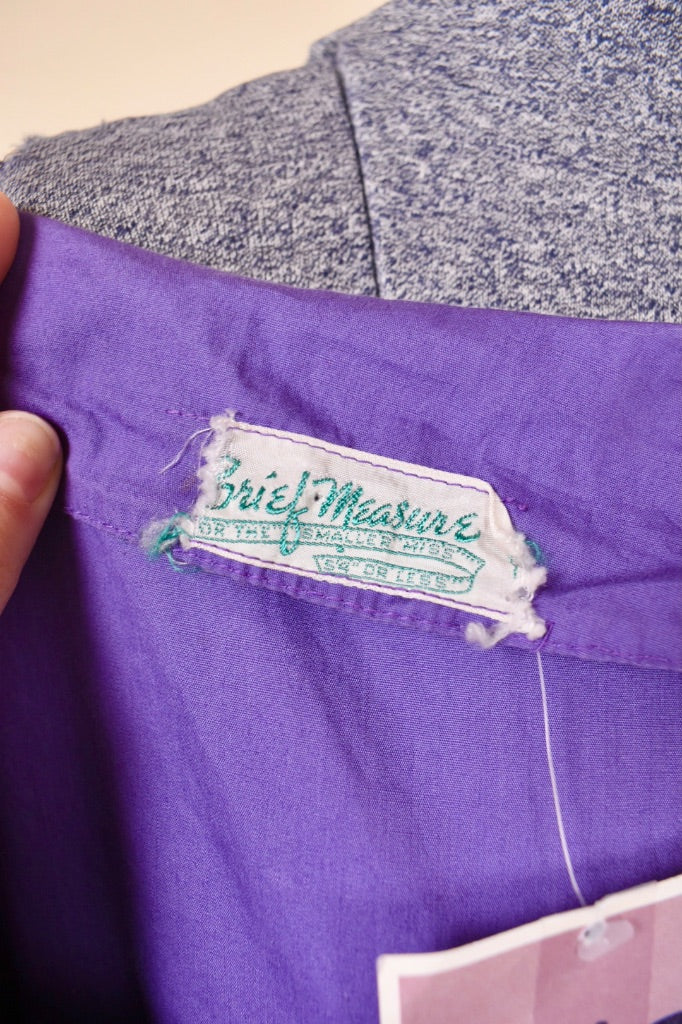 Purple 50s Cotton Dress By Brief Measure, XS
