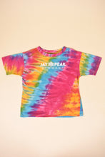 Load image into Gallery viewer, Vintage Y2K tie dye Jay Peak Vermont tee shirt is shown from the front.
