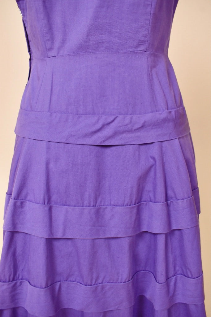 Purple 50s Cotton Dress By Brief Measure, XS