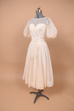 Load image into Gallery viewer, White 50s Eyelet Wedding Dress By Linda Young New York, S
