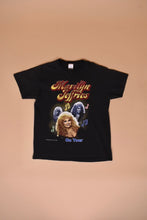 Load image into Gallery viewer, Vintage Y2K black cotton Marilyn Jeffries tour tee shirt is shown from the front.
