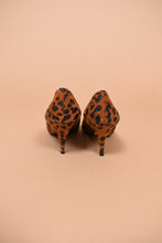 Load image into Gallery viewer, Spanish-Made Brown Suede Animal Print Heels by Allure, 9.5
