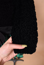 Load image into Gallery viewer, 1980s vintage Escada party dress is shown in close up. This drop waist dress has a silk blend top.
