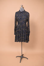 Load image into Gallery viewer, Zadig and Voltaire ruffled navy blue dress is shown from the front.

